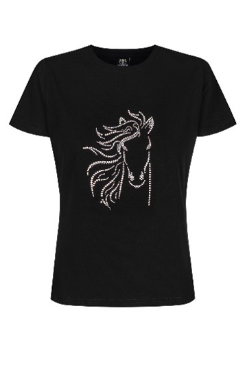 T-Shirt Black Crystal Horse