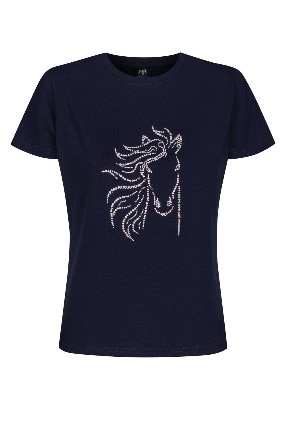 T-Shirt Navy Crystal Horse